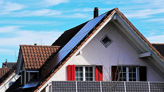Residential roof with solar panels - CAR Electric serving Chapel Hill for 40+ years